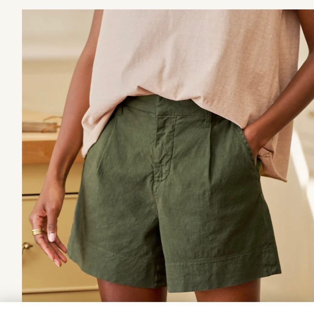 Frank & Eileen Olive Green High Waist Shorts